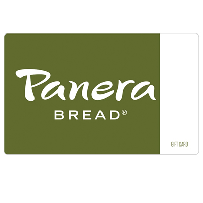 PANERA BREAD<sup>&reg;</sup> $25 Gift Card - Panera Bread is committed to providing great tasting, quality food that people can trust. Highlighted by antibiotic-free chicken, whole grain bread, select organic and all-natural ingredients and a menu free of man-made trans-fat, Panera is committed to providing great tasting quality food people can trust.